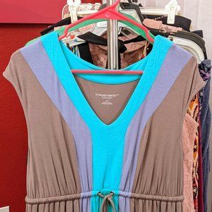 Grey/Purple/Aqua Liz Lange Maternity Dress (w/adjustable belt for non-maternity)